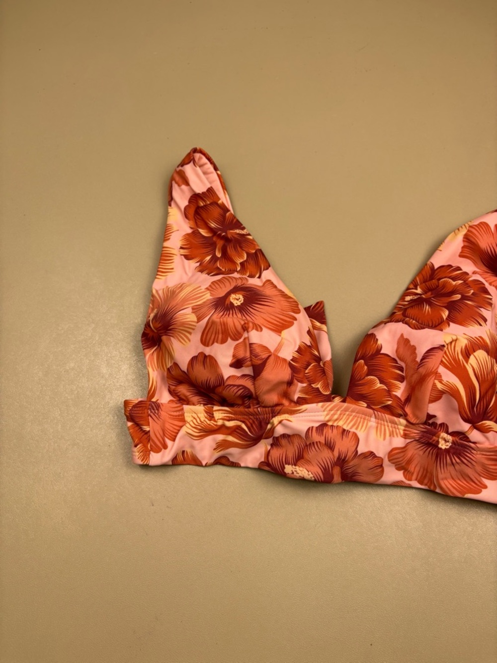 Shade Shore Pink Floral Bikini Top Small Tie Back Adjustable Swim - Picture 6 of 9